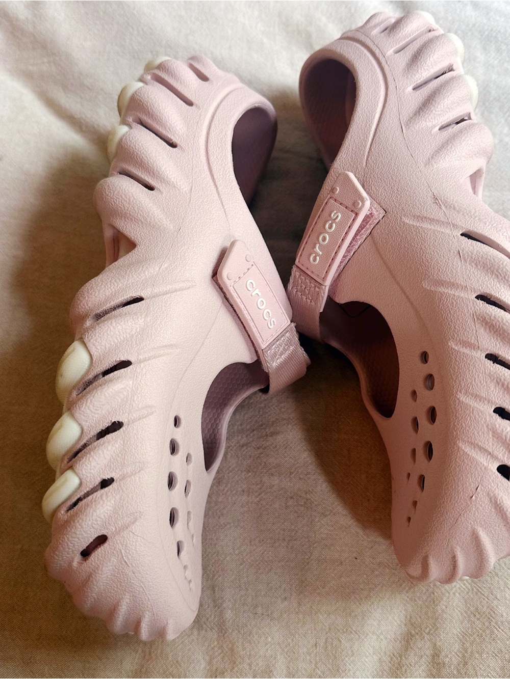 Crocs Echo Mary Jane clogs slides in pink and white cotton candy women’s 7 - Picture 11 of 13